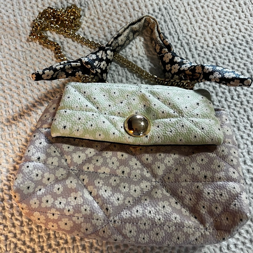 Call It Spring Quilted Floral Handbag with Chain Strap Whimsical Dainty Summer